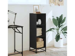 Estantería librería madera ingeniería negra 33,5x33x107,5 cm