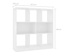 Estantería librería madera contrachapada blanco 97,5x29,5x100cm