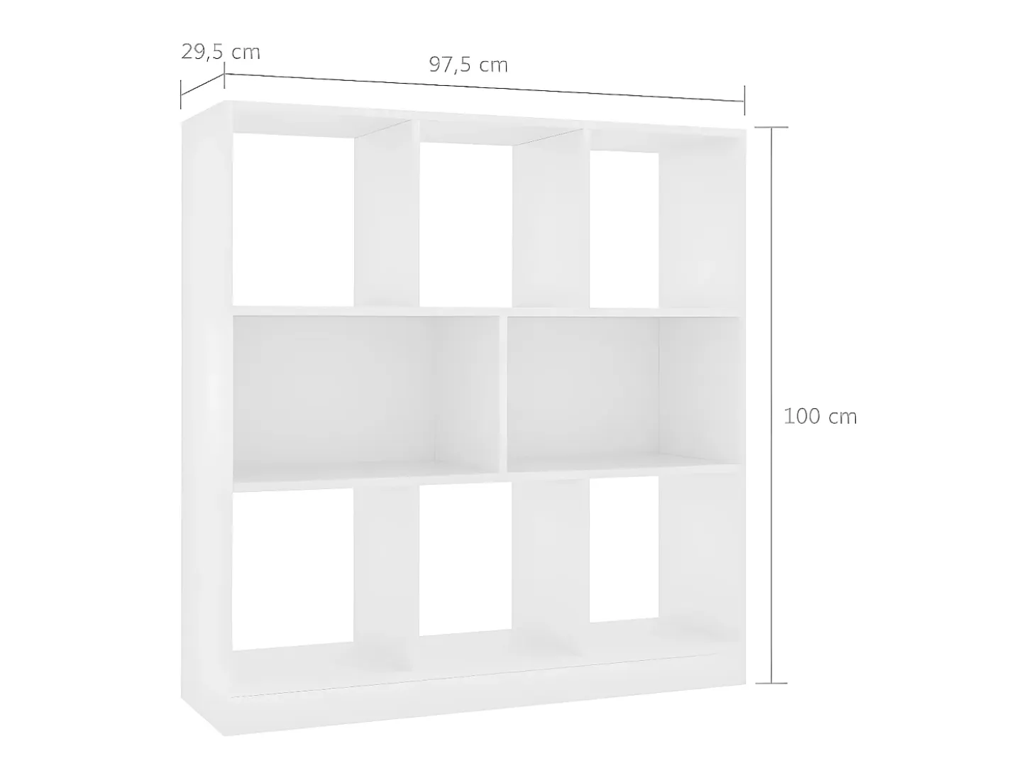 Estantería librería madera contrachapada blanco 97,5x29,5x100cm