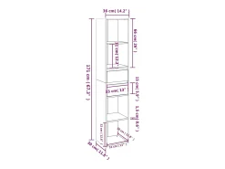 Estantería librería madera contrachapada blanco 36x30x171 cm