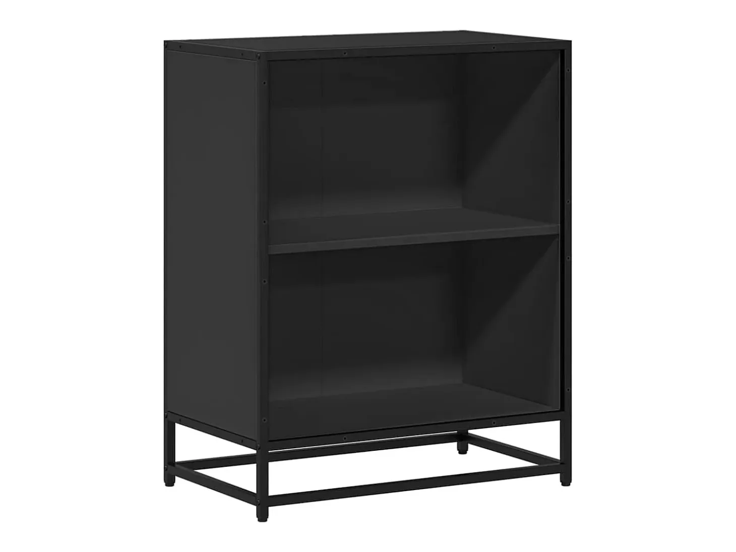 Estantería librería madera ingeniería negra 60x35x76 cm