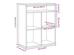 Estantería librería madera contrachapada blanco 66x31x80 cm