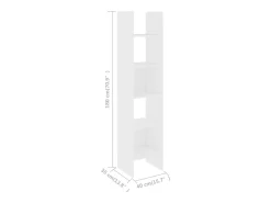 Estantería librería madera contrachapada blanco 40x35x180 cm