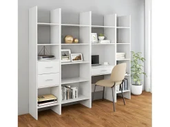 Estantería librería madera contrachapada blanco 60x35x180 cm