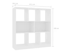 Estantería librería madera contrachapada blanco 97,5x29,5x100cm