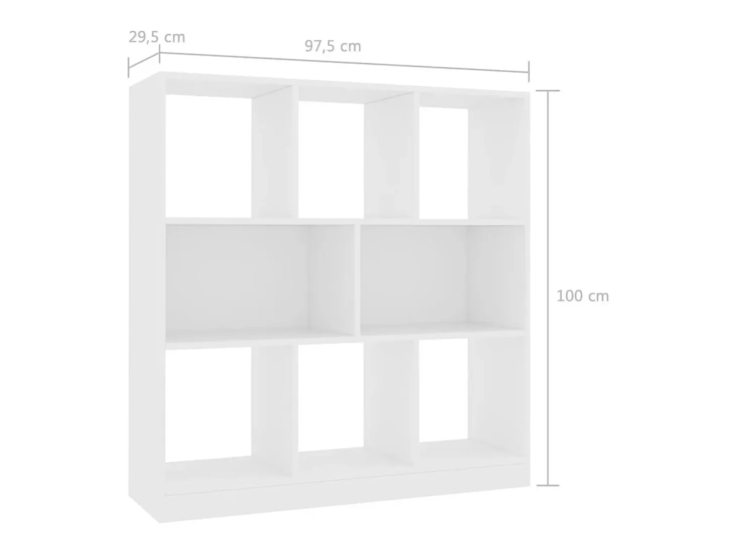 Estantería librería madera contrachapada blanco 97,5x29,5x100cm