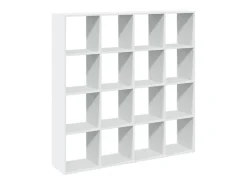Estantería librería madera ingeniería blanca 137,5x29x137,5 cm