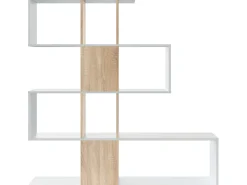 Estantería Librería Zeta Color Blanco/Roble 10 Huecos, para Salón o Comedor