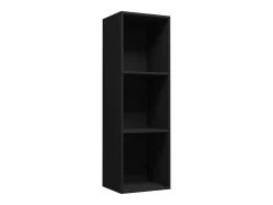 Estantería libros/mueble TV contrachapada negro 36x30x114 cm