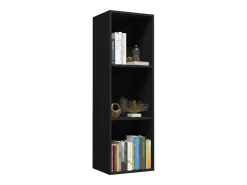 Estantería libros/mueble TV contrachapada negro 36x30x114 cm