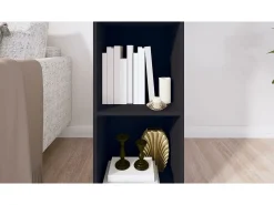 Estantería libros/mueble TV contrachapada negro 36x30x114 cm