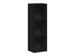 Estantería libros/mueble TV contrachapada negro 36x30x114 cm