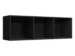 Estantería libros/mueble TV contrachapada negro 36x30x114 cm