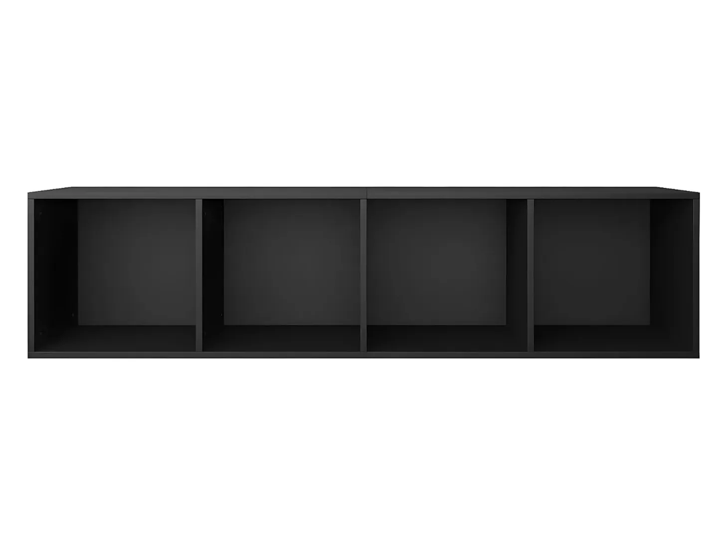 Estantería libros/mueble TV contrachapada negro 36x30x143 cm