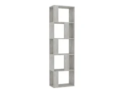 Estantería madera contrachapada gris hormigón 45x24x159cm