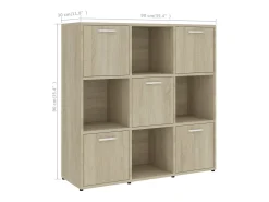 Estantería madera contrachapada color roble Sonoma 90x30x90 cm