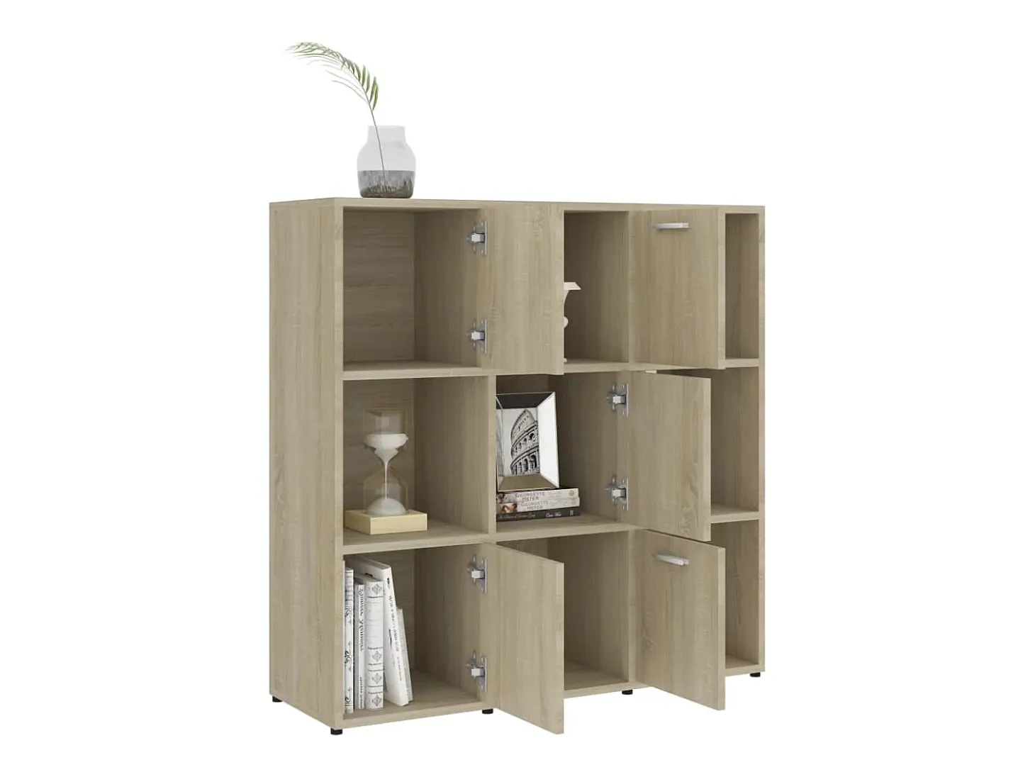 Estantería madera contrachapada color roble Sonoma 90x30x90 cm