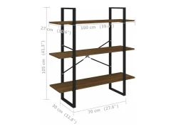 Estantería madera contrachapada roble ahumado 100x30x105 cm