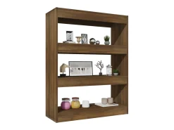 Estantería madera contrachapada marrón roble 80x30x103 cm