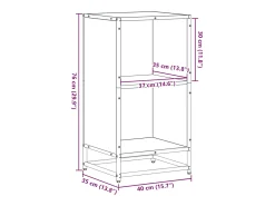 Estantería madera contrachapada gris sonoma 40x35x76 cm