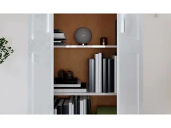 Estantería madera contrachapada blanco brillo 82,5x30,5x150 cm