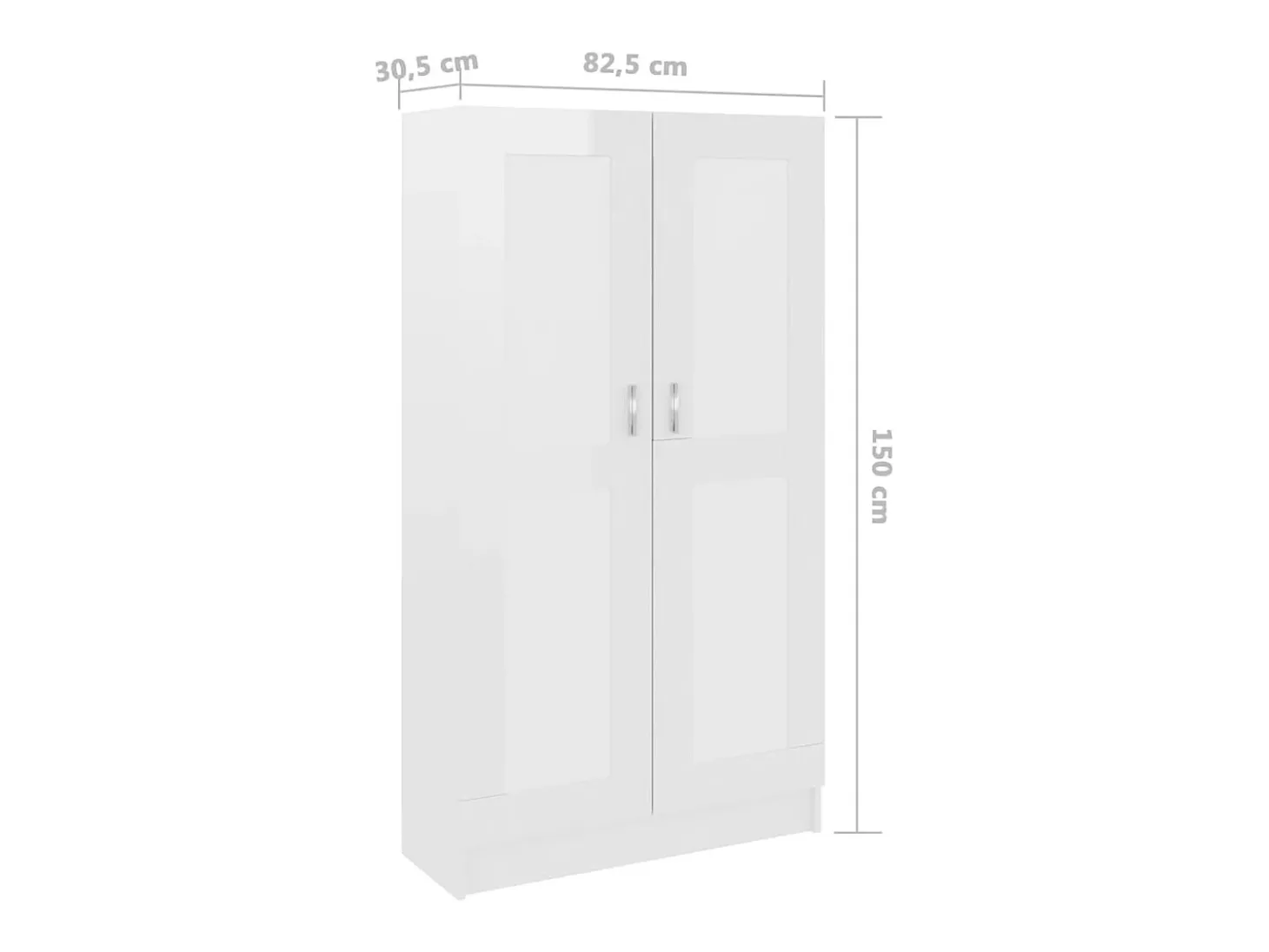 Estantería madera contrachapada blanco brillo 82,5x30,5x150 cm
