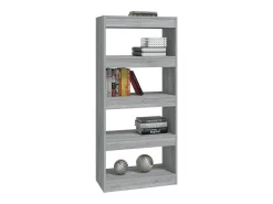 Estantería madera contrachapada gris Sonoma 60x30x135 cm