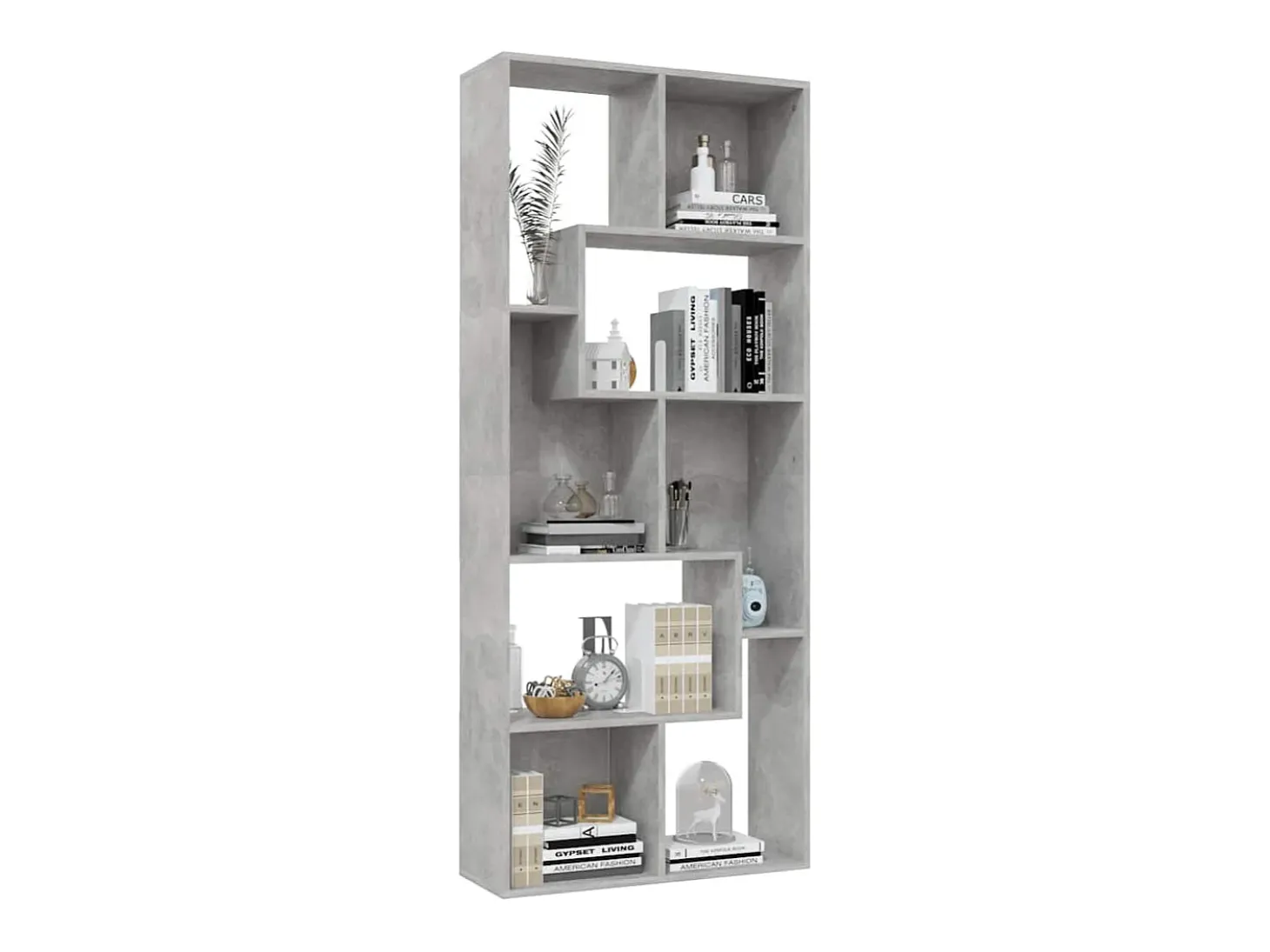 Estantería madera contrachapada gris hormigón 67x24x161 cm