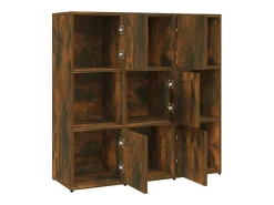 Estantería madera contrachapada color roble ahumado 90x30x90 cm ES630543