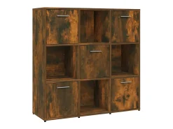 Estantería madera contrachapada color roble ahumado 90x30x90 cm ES630543