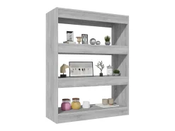 Estantería madera contrachapada gris Sonoma 80x30x103 cm
