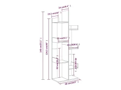 Estantería madera contrachapada roble ahumado 48x25,5x140 cm