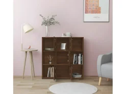 Estantería madera contrachapada roble marrón 90x30x90 cm
