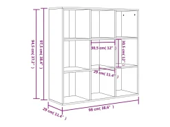 Estantería madera contrachapada color roble Sonoma 98x30x98cm