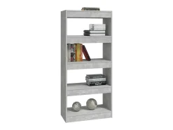 Estantería madera contrachapada gris hormigón 60x30x135 cm