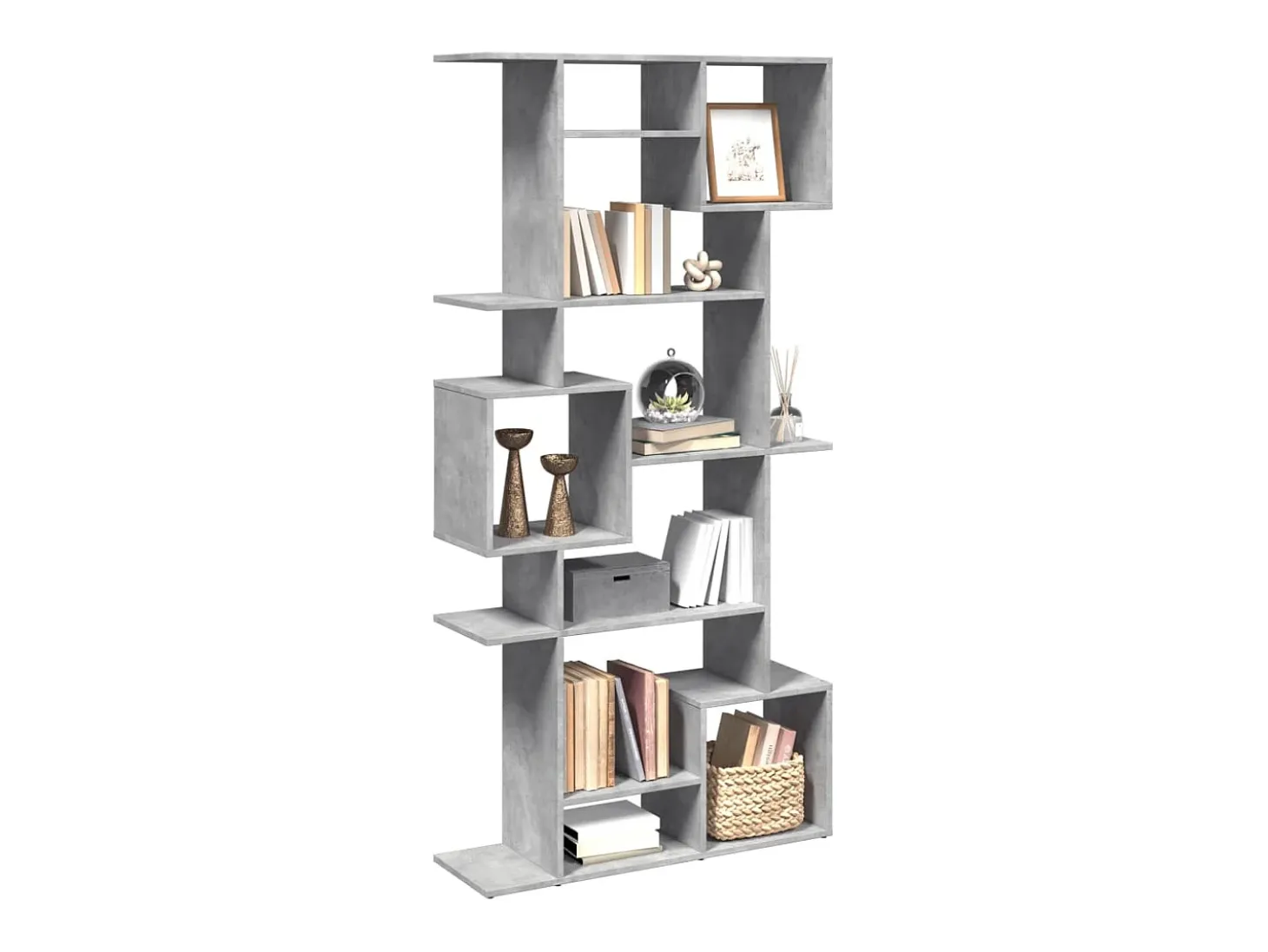 Estantería madera contrachapada gris hormigón 92x29x188 cm
