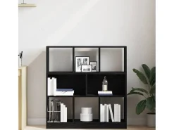 Estantería madera contrachapada negro roble 97,5x29,5x100 cm