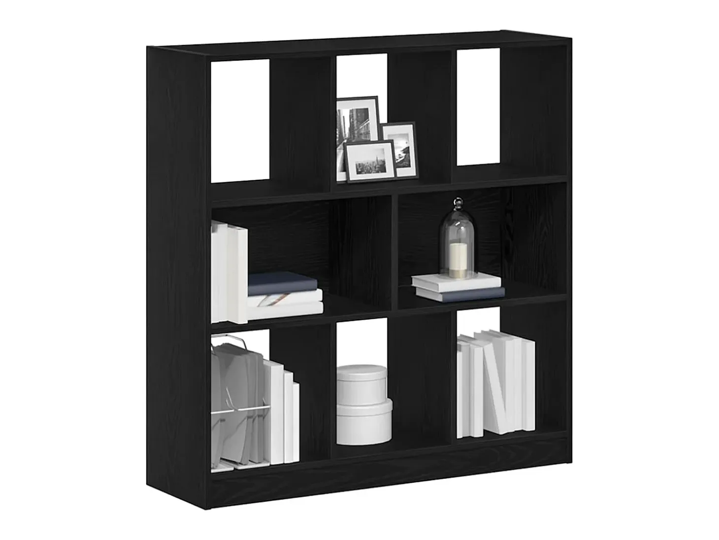 Estantería madera contrachapada negro roble 97,5x29,5x100 cm