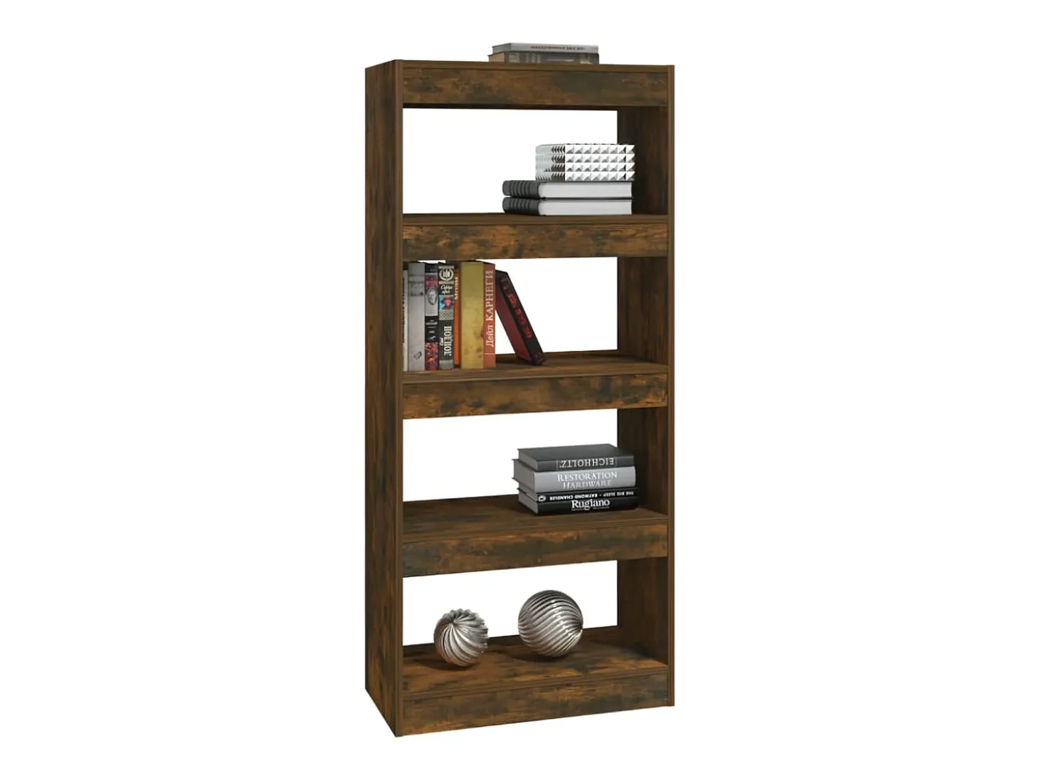 Estantería madera contrachapada roble ahumado 60x30x135 cm