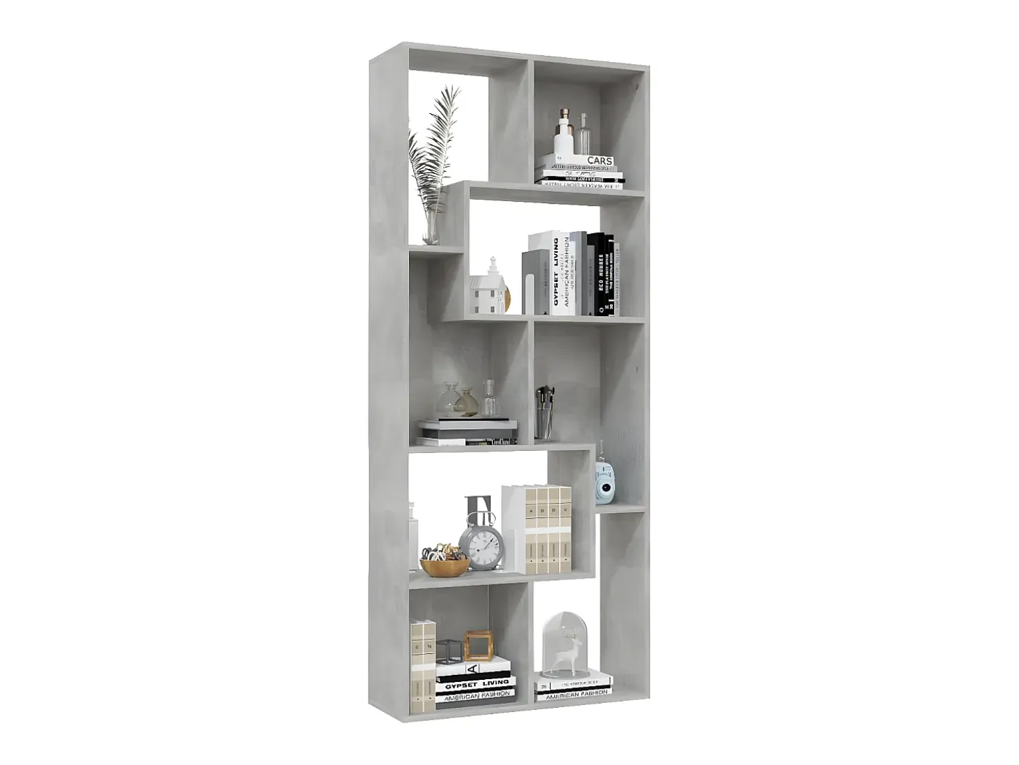 Estantería madera contrachapada gris hormigón 67x24x161 cm