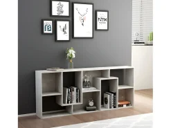 Estantería madera contrachapada gris hormigón 67x24x161 cm