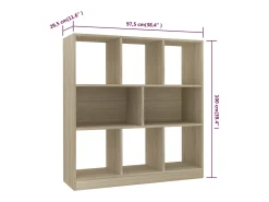 Estantería madera contrachapada color roble 97,5x29,5x100 cm