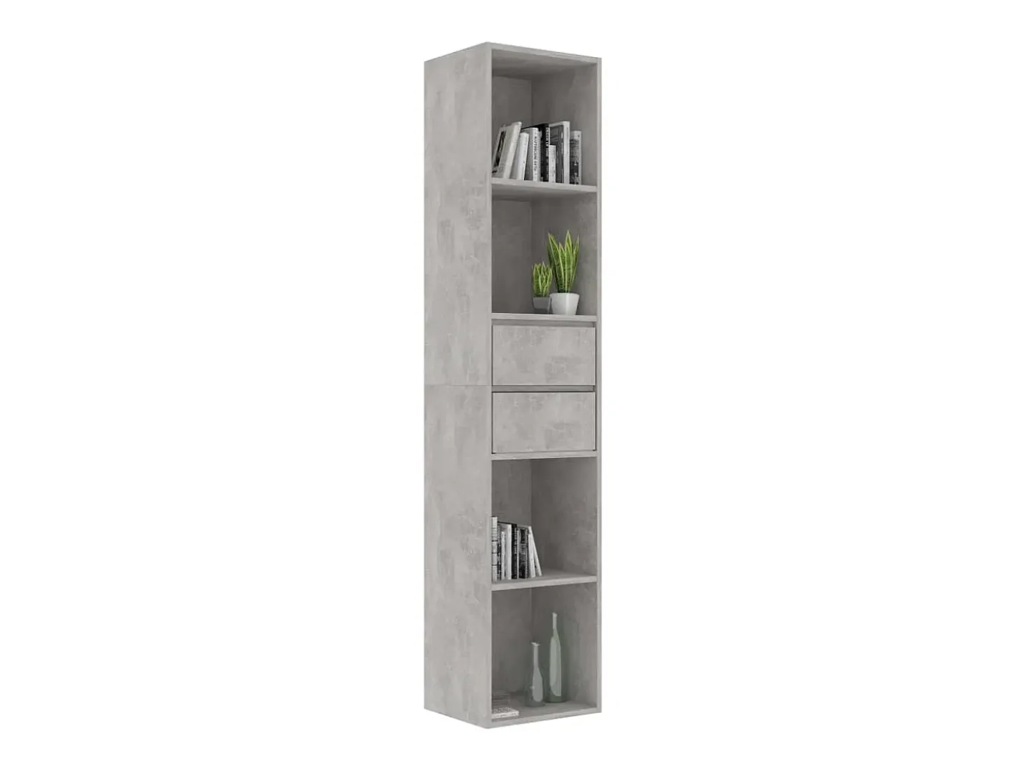 Estantería madera contrachapada gris hormigón 36x30x171 cm