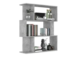 Estantería madera contrachapada gris hormigón 80x24x96cm