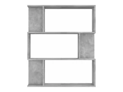 Estantería madera contrachapada gris hormigón 80x24x96cm