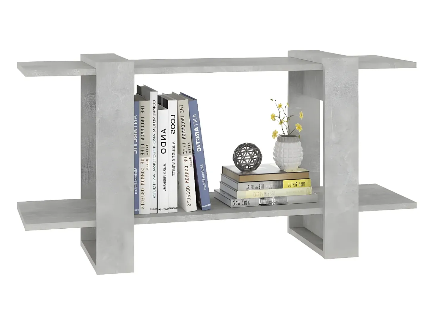 Estantería madera contrachapada gris hormigón 100x30x51 cm