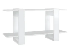 Estantería madera contrachapada blanco brillante 100x30x51 cm