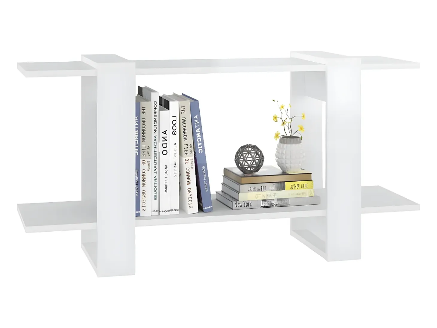 Estantería madera contrachapada blanco brillante 100x30x51 cm