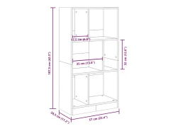 Estantería madera de ingeniería gris Sonoma 57x28,5x107,5 cm