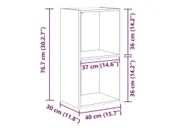 Estantería madera de ingeniería roble ahumado 40x30x77 cm